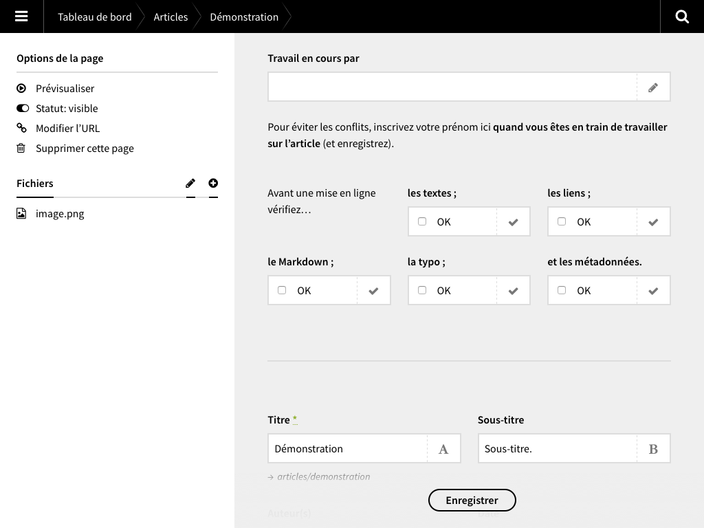 La mise en ligne se fait après avoir validé différents aspects de la publication.